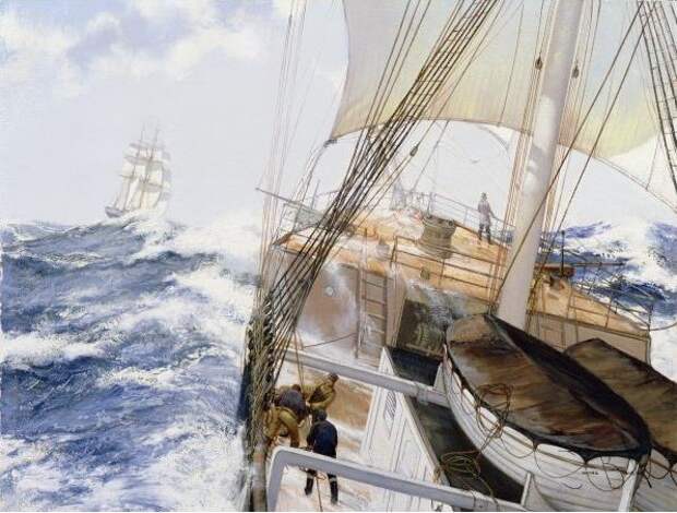 Brereton James. Картины маслом море. High Seas, 1990е