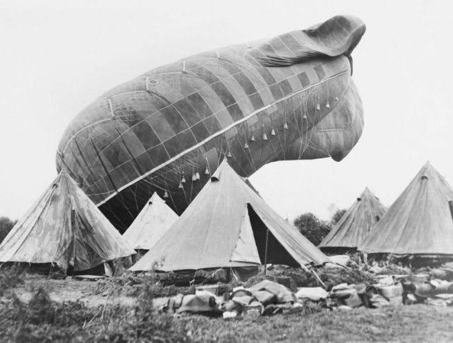 4. Австралийский аэростат в Бельгии, 1917 4. Австралийский аэростат в Бельгии, 1917 война, война в воздухе, война в небе, вторая мировая война, исторические фото, первая мировая война