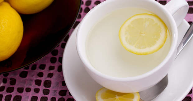 Cup Of Hot Water And Lemon Slice