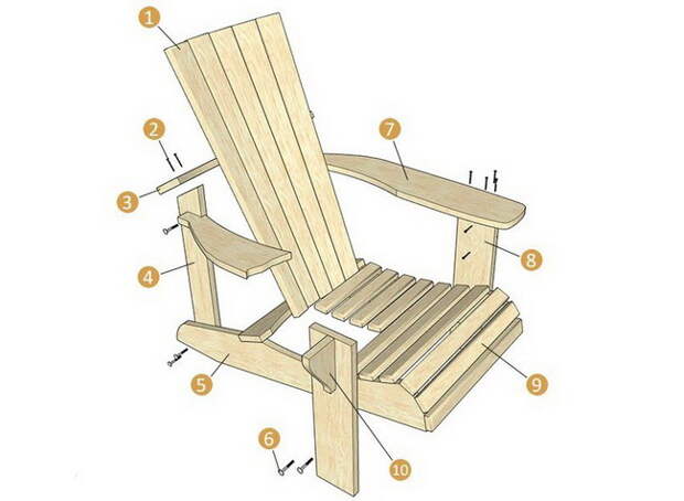 Самодельное кресло для отдыха на даче (чертежи, фото)
