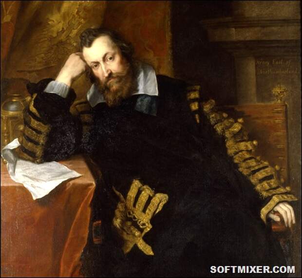 HENRY PERCY, 9TH EARL OF NORTHUMBERLAND (1564-1632) by Sir Anthony Van Dyck (1599-1641) in the Square Dining Room at Petworth House, West Sussex