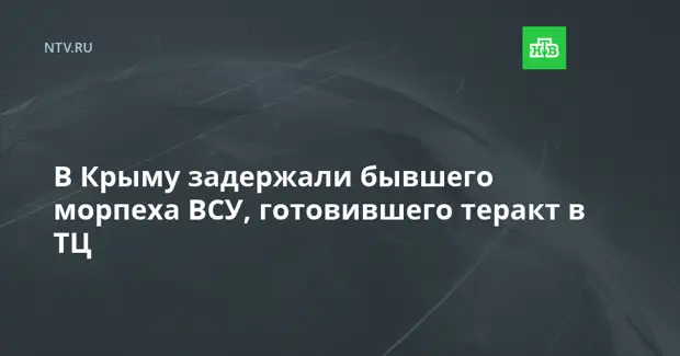 В Крыму задержали бывшего морпеха ВСУ, готовившего теракт в ТЦ