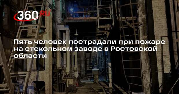 Пять человек пострадали при пожаре на стекольном заводе в Ростовской области