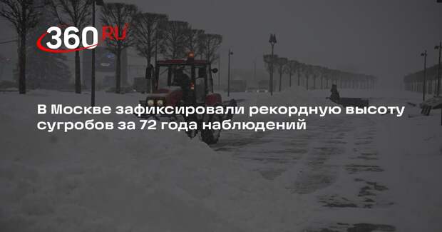 В Москве зафиксировали рекордную высоту сугробов за 72 года наблюдений
