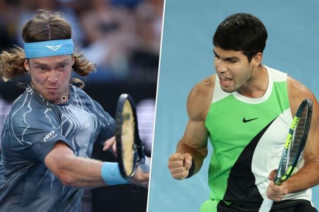 Алькарас вырвал первый сет у Рублёва в полуфинале турнира в Дохе