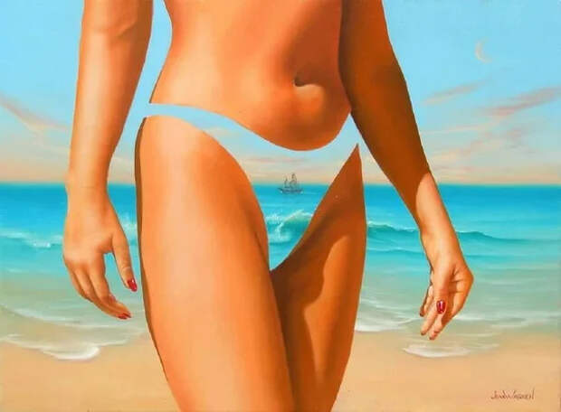 Женщина, фауна и небо