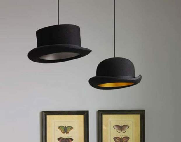 9.) Visit a thrift shop,buy some old hats and make awesome lamps.