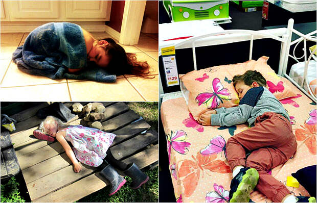 17 позитивных снимков, доказывающих, что уставший человек может уснуть где угодно