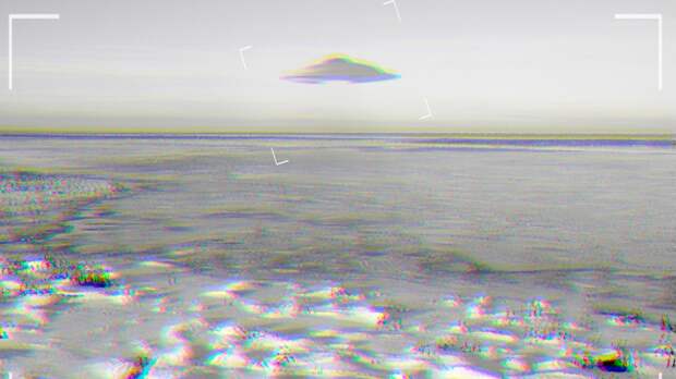 UFO on viewfinder on camera