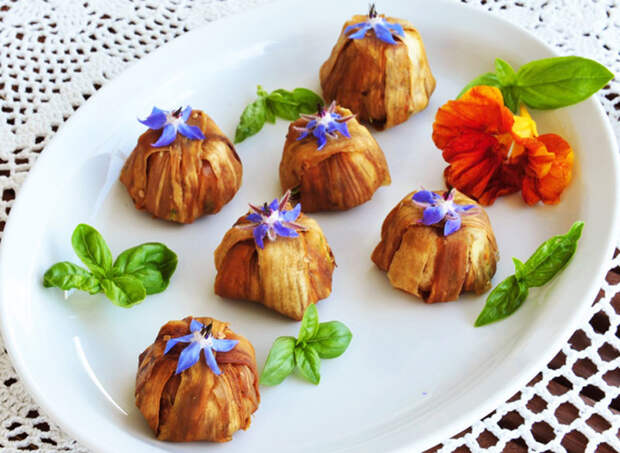 Коробочки из баклажанов с начинкой 