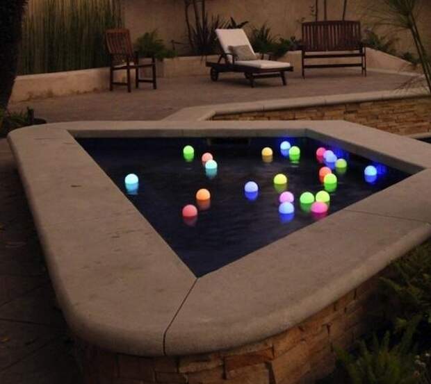 Светящиеся шары для садового водоема