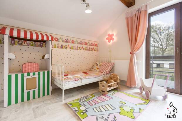розовая детская комната для девочки