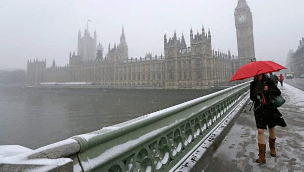 Снегопад в Лондоне. Архивное фото