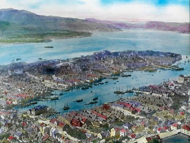 35 раскрашенных фото самых популярных туристических мест Норвегии начала 20 века