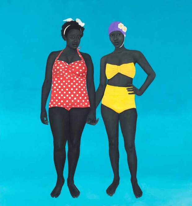 The bathers. 2015, 74 x 72 inches, oil on canvas