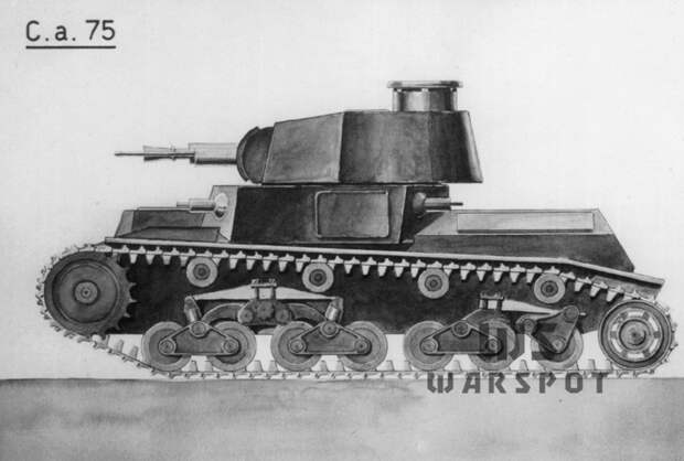 Второй вариант, носивший обозначение Carro P 75, 18 августа 1940 года. Основное вооружение переместилось в основную башню, а от малой башни конструкторы отказались - Тяжёлый танк по-итальянски | Warspot.ru