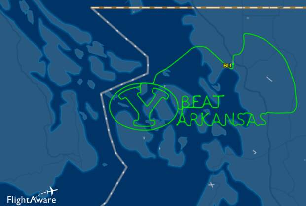 BYU Cougars Football Fan Beat Kansas Plane Washington