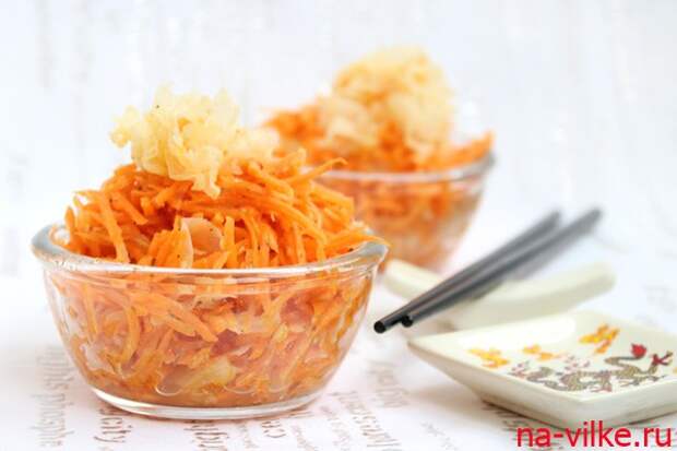 Морковный салат из коралловых грибов по-корейски