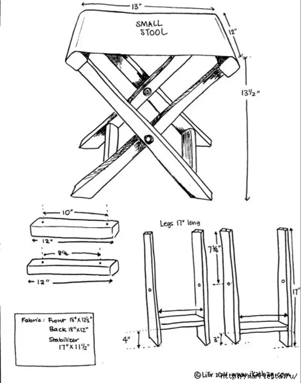 Складной табурет из дерева своими руками