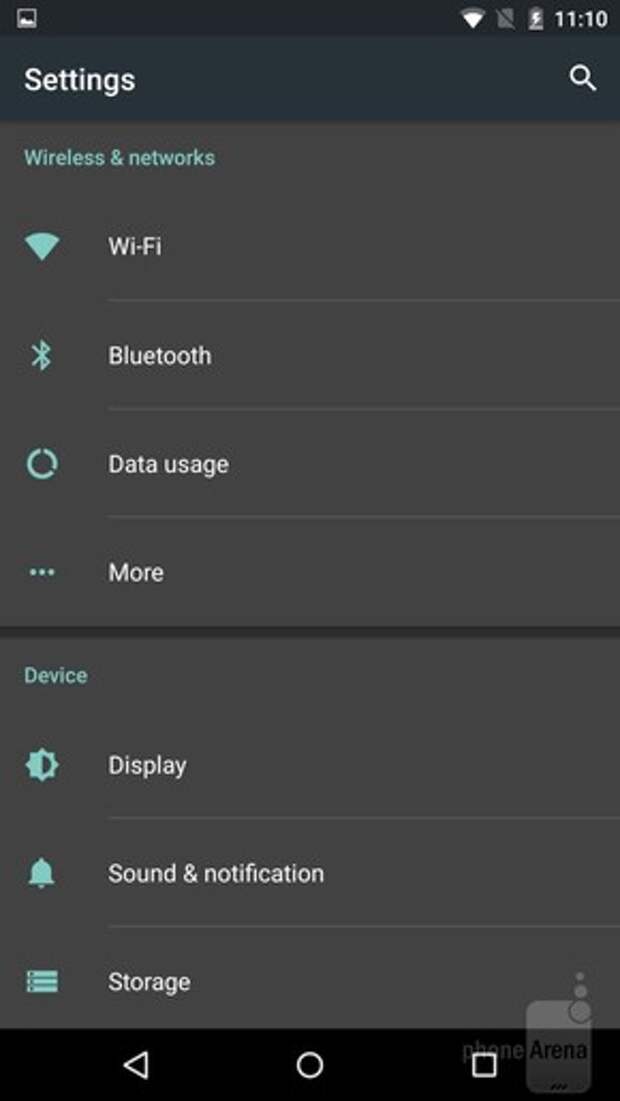 Настройки в темной теме Android M DP