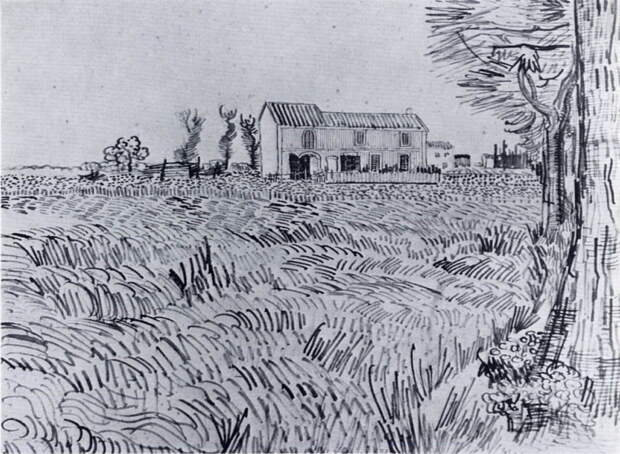 Farmhouse in a Wheat Field, 1888. Винсент Ван Гог (1853-1890)