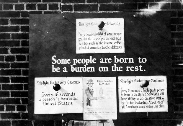 Плакат "Некоторые рождаются, чтобы быть обузой", 1926 г.