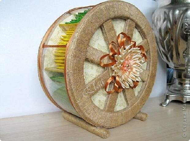 Мастер-класс Моделирование конструирование Чайное колесо Картон Клей Салфетки фото 1