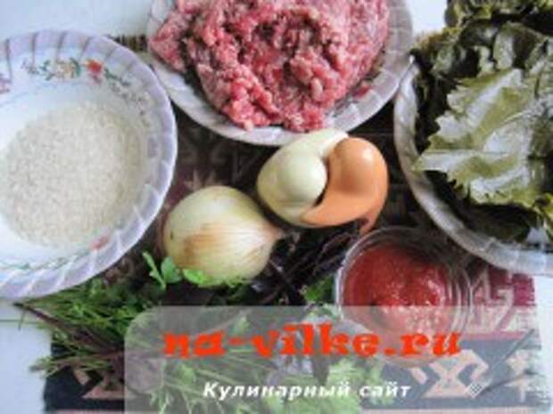 Долма в виноградных листьях с мясом