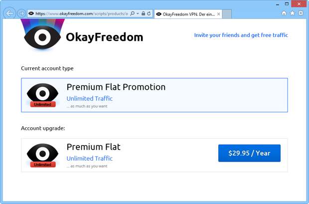 OkayFreedom VPN - безлимитный трафик на 1 год бесплатно