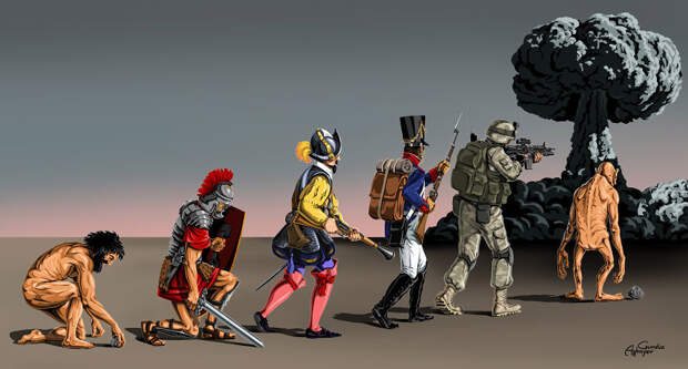 Война и мир: новая мощная серия иллюстрация Гундуза Агаева война, иллюстрация