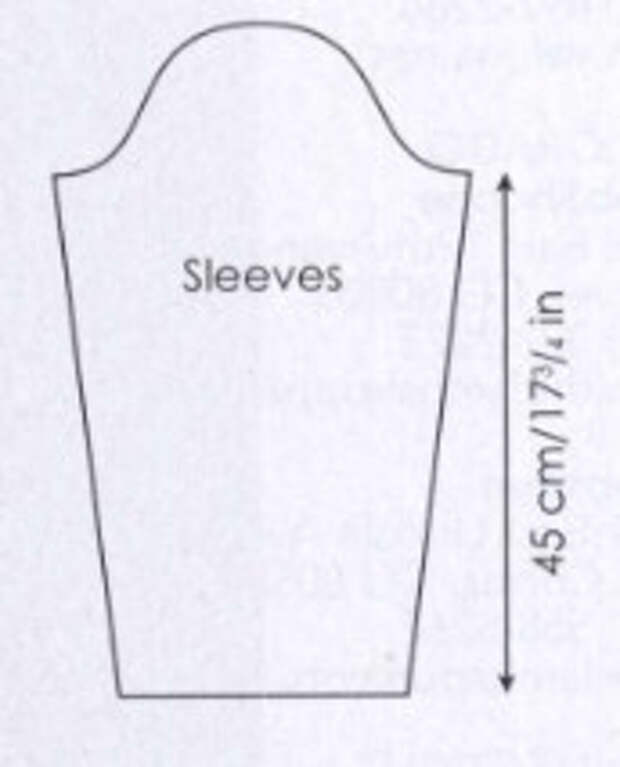 Вязание спицами. Выкройка платье-туники А-силуэта. Размеры: 38-40 (40-42, 42-44)