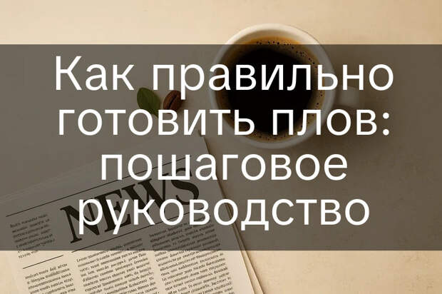 Как правильно готовить плов: пошаговое руководство