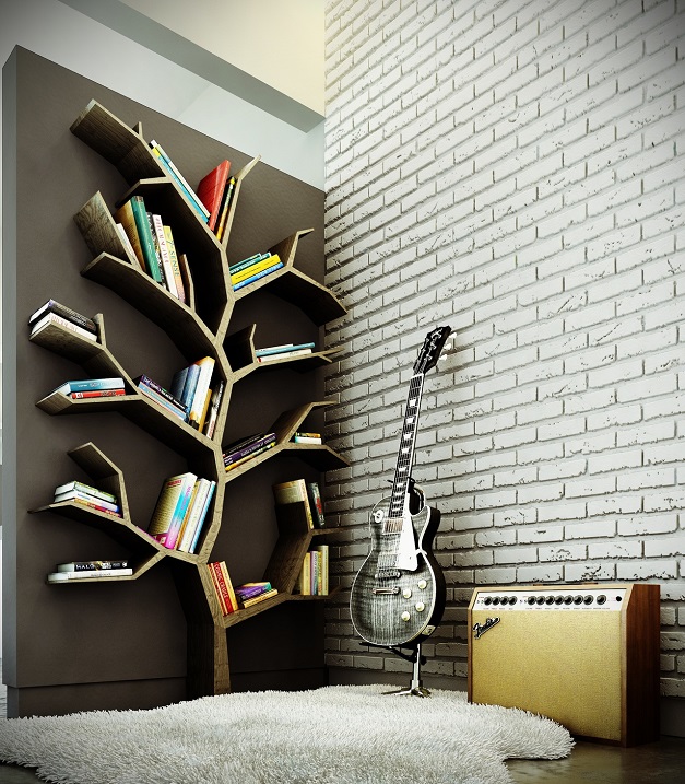Креативные книжные полки. Фото