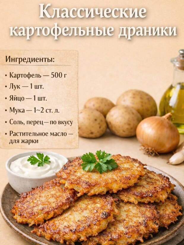 Кулинария>ДРАНИКИ: 3 ВАРИАНТА!