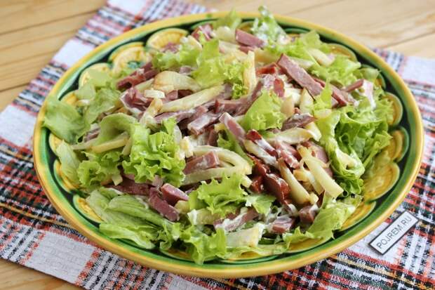 салат с мясом
