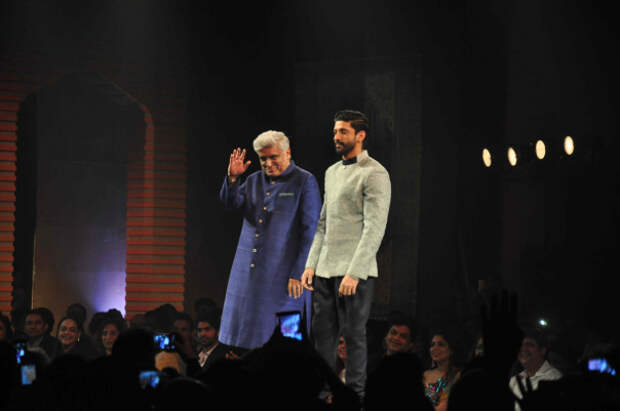 Javed Akhtar with his son Farhan Akhtar