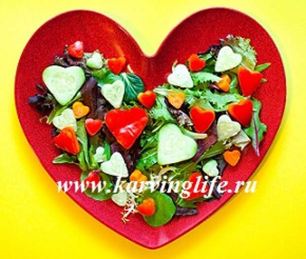 салат сердце, салат на день святого валентина, 14 февраля