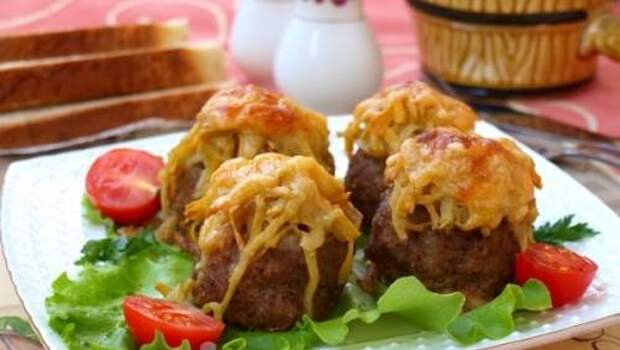 Мясные «Стожки» из фарша с картофелем и сыром