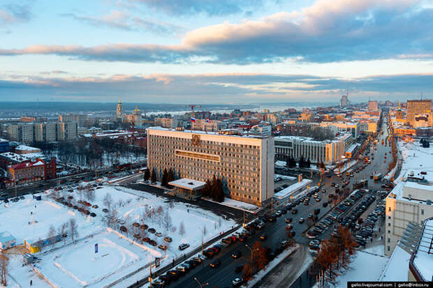 Зимняя Пермь с высоты