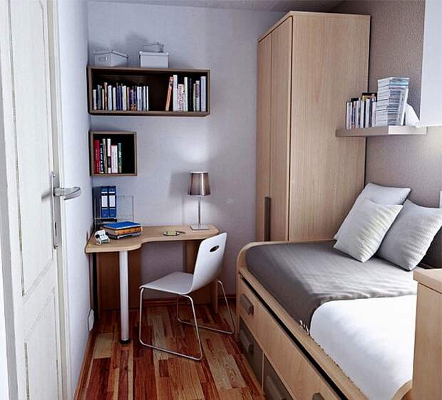 Оформление спальной комнаты в минималистском стиле предполагает серьезную работу по расстановке мебельного гарнитура.