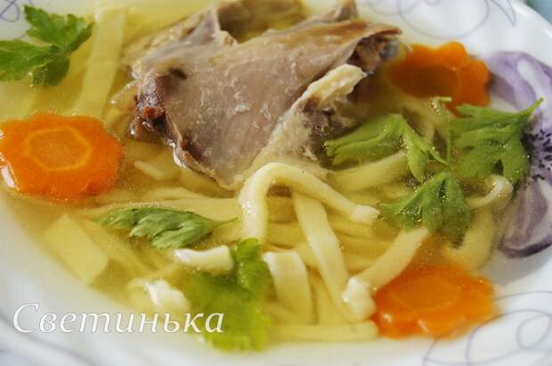 домашняя лапша с курицей