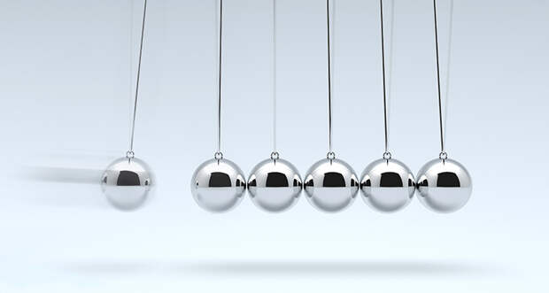 a Newton's cradle