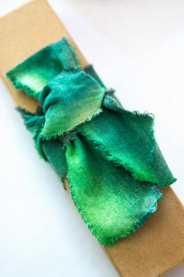 Tie dye банты для упаковки подарков (Diy)