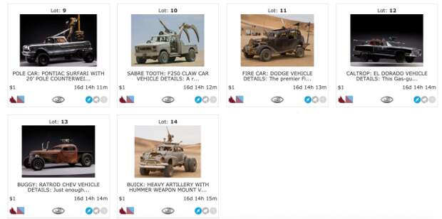 Mad Max Fury Road car auction