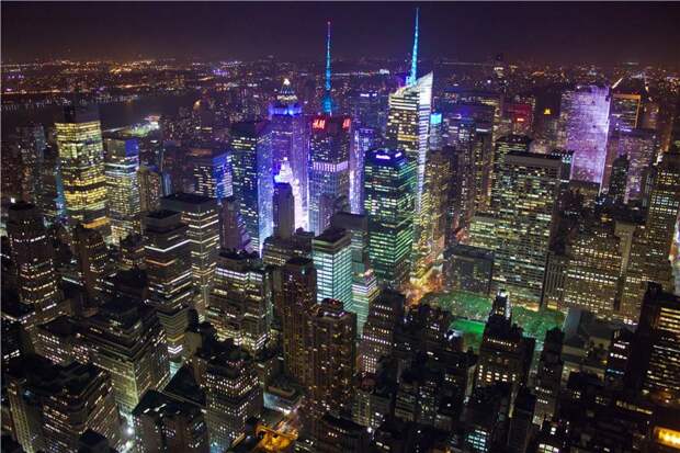 Ночной город с высоты Эмпайр Стейт Билдинг. США глазами туриста, туризм, факты