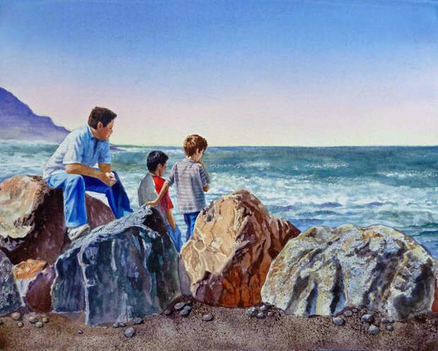 Мальчики и океан (640x514, 289Kb)