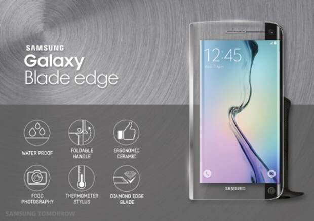 Samsung Galaxy Blade Edge позволяет одновременно делать салат и смотреть ролики на YouTube