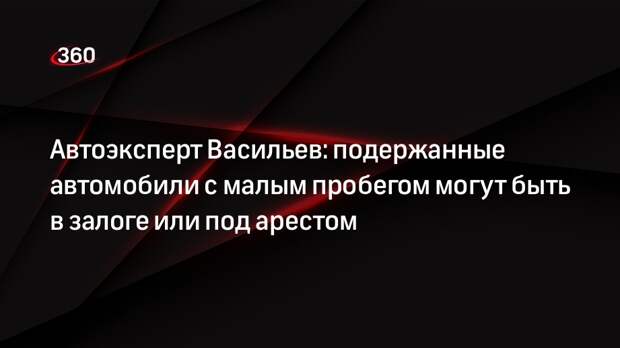 Автоэксперт Васильев: подержанные автомобили с малым пробегом могут быть в залоге или под арестом