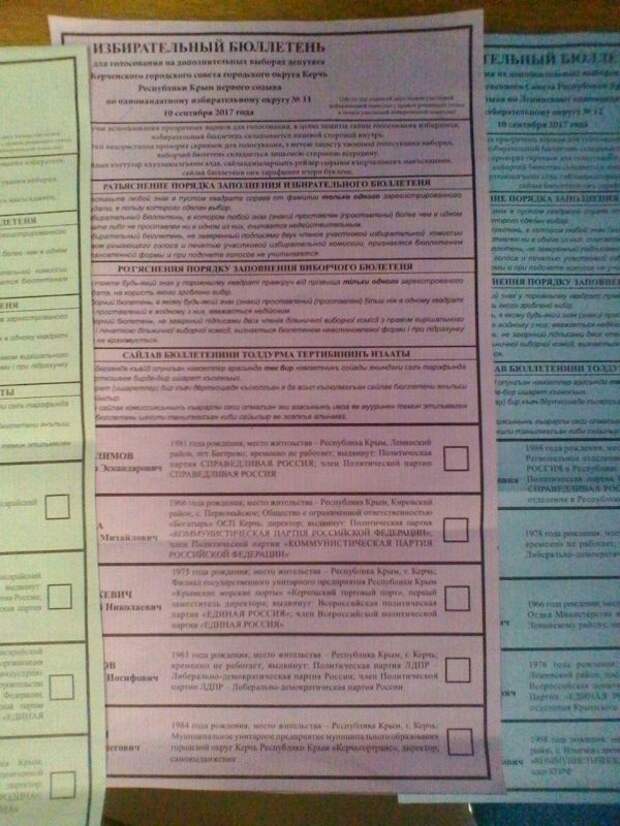 Избирательный бюллетень сильнее. Бюллетень выборов в Крыму. Крым избирательные бюллетени.