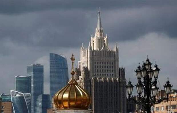 A view shows the Russian Foreign Ministry's headquarters, the Moscow International Business Centre, also known as 